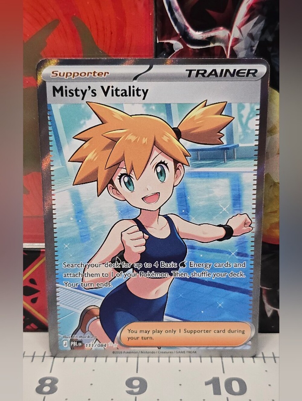 Pokemon Misty's Vitality Trainer Card - Blue and Blonde Artwork